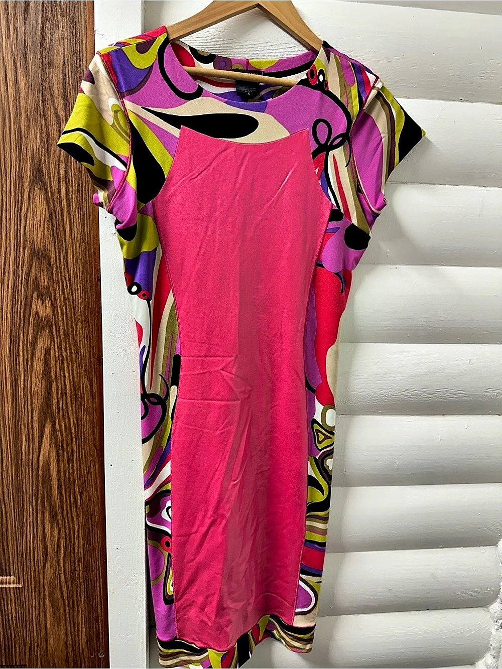 EVA Varro Abstract Pink Multicolor Dress Size Small